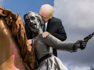 Controversy as Biden Caught Sniffing Confederate Statue, Claims It “Smelled Like History”